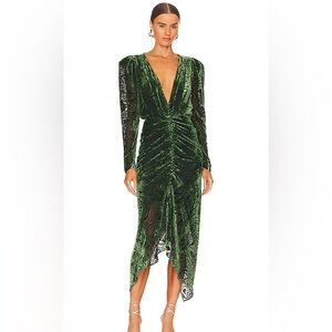 Ronny Kobo Velvet Ruched Dress